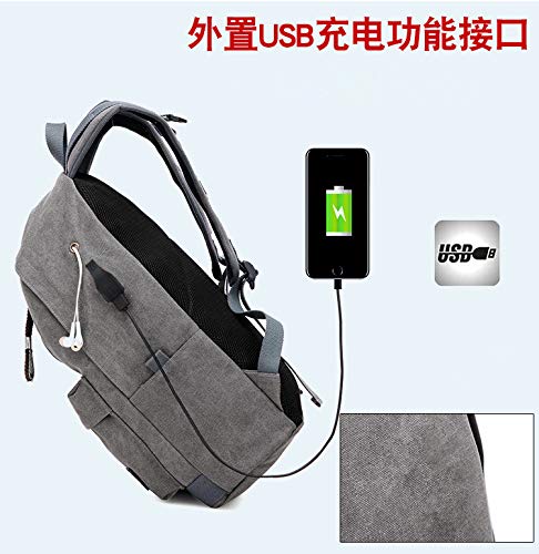 Bolso del Estudiante de la Marea del Bolso de Viaje al Aire Libre de la Mochila Femenina del Bolso del Hombro de los nuevos Hombres Que Carga USB, Negro