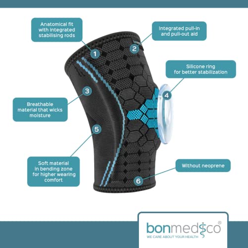 bonmedico Ekto Vendaje de Tobillo, Vendaje Deportivo de Tobillo, Estabilidad para Dolor de Tobillo, Soporte Ultrafino para Protección, Izquierda y derecha, Unisex, XL