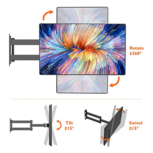 BONTEC Soporte TV Pared El Soporte de Pared para Monitor Y Televisores de LCD/LED/Plasma de 13-30 Pulgadas de hasta 15 kg Puede Inclinarse, Girarse, Extenderse y Rotarse, VESA 75x75mm/100x100mm