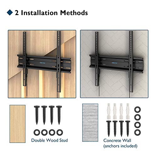 BONTEC Soporte TV Pared Inclinable Ultra Delgado para 23-55 Pulgadas Television de LED/LCD/Plasma, Carga Máx. 45kg, Máx VESA 400x400 mm