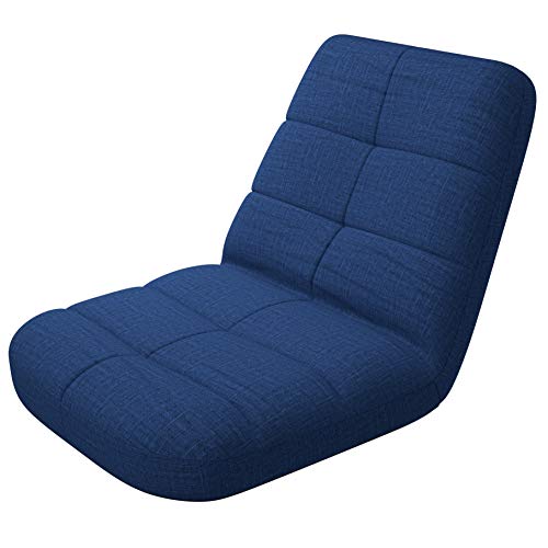 bonVIVO Easy Lounge, Silla Plegable de Suelo Acolchada Regulable con Respaldo, Cojín con Respaldo para el Hogar y la Oficina, Sillon Relax para Meditación o Gaming, Disponible en Azul y Gris