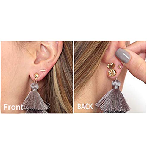 Boomly Pendientes bonitos Ascensores de aretes seguros hipoalergénicos ajustables Lóbulo de la oreja Accesorios de aretes de levantador (Astilla -1 par)