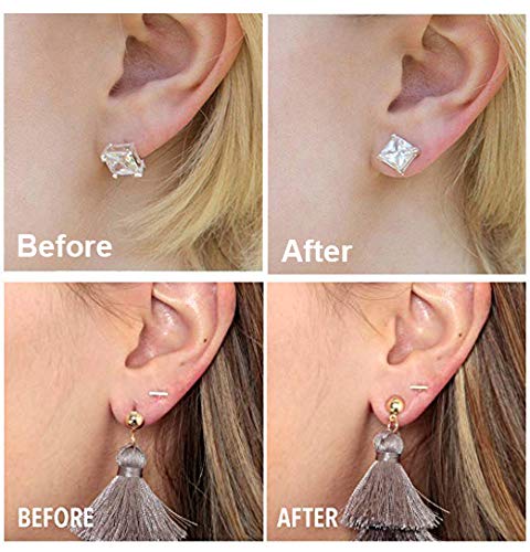 Boomly Pendientes bonitos Ascensores de aretes seguros hipoalergénicos ajustables Lóbulo de la oreja Accesorios de aretes de levantador (Oro + Oro rosa + Plata)