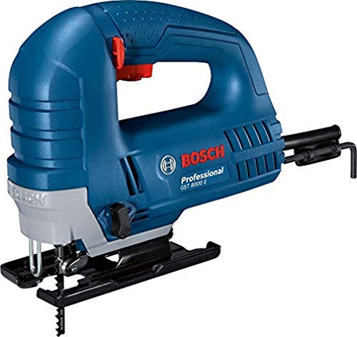 BOSCH 060158H000 - Sierra de calar GST 8000 E Professional. 710 W, Profundidad de corte hasta 80 mm, Sistema de cambio de hoja de sierra SDS, 500-3.100 cpm, Movimiento pendular de 4 escalones. 2,5 Kg