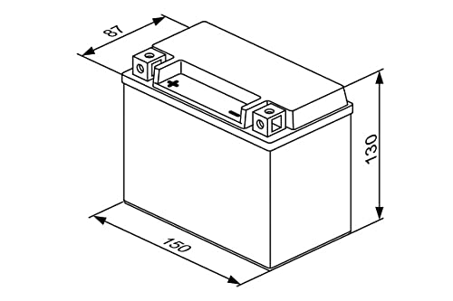 BOSCH Batería para motocicleta YTX12-BS de 10 Ah y 150 A, tecnología de gel, batería de arranque resistente a los ciclos, se puede almacenar, no requiere mantenimiento.