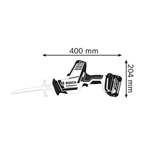 Bosch GSA 18V-Li C - Sierra Sable, 0 3050 Cpm, Profundidad de Corte 200 mm, sin Batería y Cargador, en L-BOXX