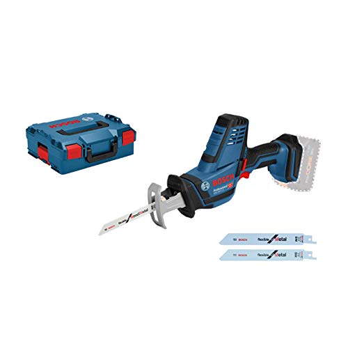 Bosch GSA 18V-Li C - Sierra Sable, 0 3050 Cpm, Profundidad de Corte 200 mm, sin Batería y Cargador, en L-BOXX