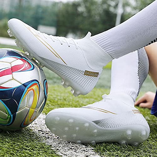 Botas de Fútbol para Hombre Zapatos de fútbol con Picos Altos Zapatos de Fútbol para Niños Botas de Fútbol Tacos Zapatos de Entrenamiento Profesional al Aire Libre Zapatillas de Deporte