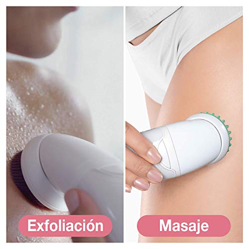 Braun Silk-épil 9 Depiladora Mujer 9 en 1 con Tecnología SensoSmart, Kit de Belleza, Uso en Seco y en Mojado, Rasuradora, Exfoliación y Limpieza para Rostro y Cuerpo, Inalámbrica, 9-995, Blanco/Rosa