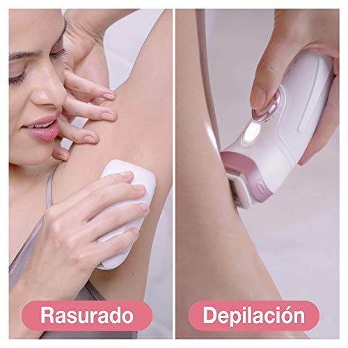 Braun Silk-épil 9 Depiladora Mujer 9 en 1 con Tecnología SensoSmart, Kit de Belleza, Uso en Seco y en Mojado, Rasuradora, Exfoliación y Limpieza para Rostro y Cuerpo, Inalámbrica, 9-995, Blanco/Rosa