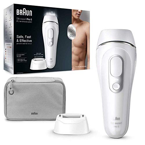 Braun Silk-expert Pro 5 Depiladora Corporal Hombre Luz Pulsada IPL, Cabezal de Precisión y Maquinilla de Afeita, Alternativa a la Depilación Láser en Casa, Regalos Originales para Hombre, PL 5115