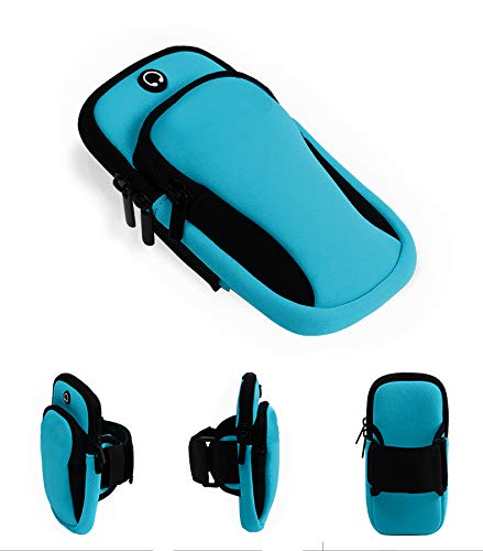 Brazalete Impermeable Movil Deportivo para Teléfono Móvil Phone Huawei P20 Lite Honor Samsung Redmi Note S8 A50 A40 BQ Aquaris Xiaomi Plus con Soporte Brazo Correr Auriculares Bolsillo Cartera Bolsa