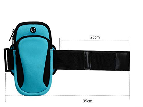 Brazalete Impermeable Movil Deportivo para Teléfono Móvil Phone Huawei P20 Lite Honor Samsung Redmi Note S8 A50 A40 BQ Aquaris Xiaomi Plus con Soporte Brazo Correr Auriculares Bolsillo Cartera Bolsa