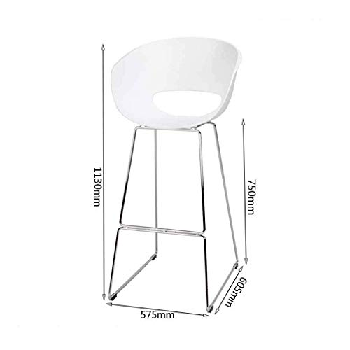 Breakfast de Metal con reposacabezas Bar Taburetes Silla de Comedor Cocina Salón Silla Barra de Barra de Alquiler Silla Alta (Color: Blanco) (Color : White)