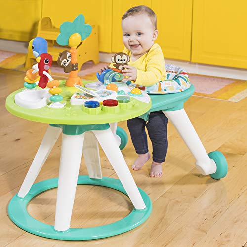 Bright Starts, Mesa de actividades con asiento giratorio Around We Go, luces y sonidos, desarrollo de habilidades motoras y musicales