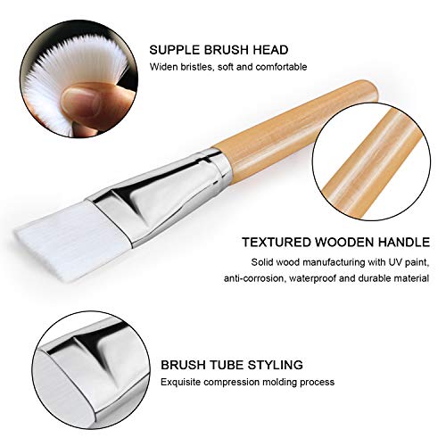 Brocha para máscara facial， 2 piezas de madera natural para máscara facial, cepillos aplicadores faciales para aplicar máscaras faciales, máscaras de ojos, suero o herramienta de maquillaje cosmético