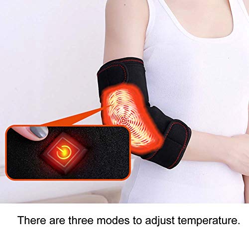 Brrnoo Codera calefactable, Almohadilla calefactora Ajustable para Codo con Ajuste de Temperatura de 3 Niveles, Terapia Caliente para tendinitis, Codo de tenista, Alivio del Dolor de Artritis