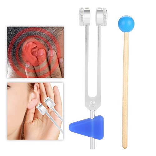 Brrnoo Diapasón, OM 136,1 HZ Kit de Instrumentos de diapasón de aleación de Aluminio ponderado para curación del Sonido Herramientas de Terapia de vibración para aliviar el estrés