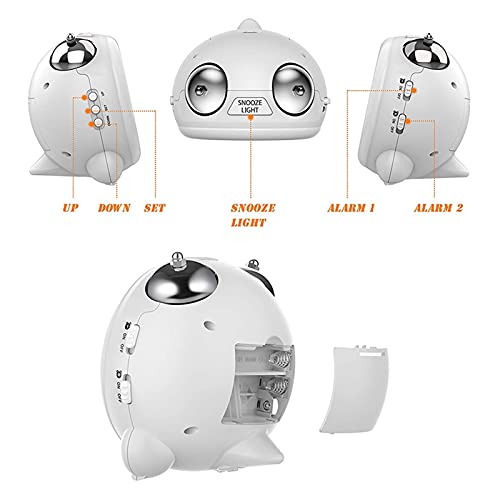 BTMING Reloj de Alarma Fuerte sin tictac Batería de cabecera Desarrollado con Snooze Dual Alarm Night Light for durmientes Pesados