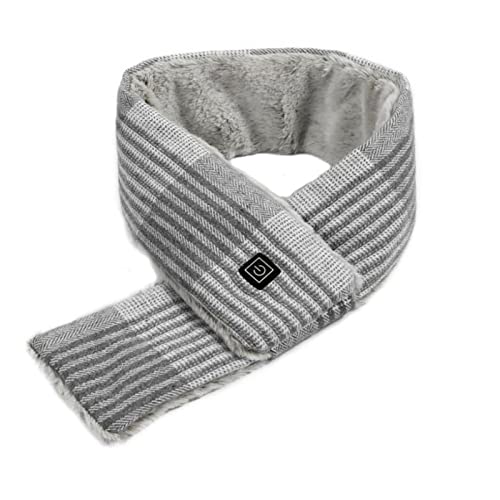 Bufanda de calefacción Caliente eléctrica de Invierno. USB Cuello Cervical Recargable Cuello de Chal for Guardar Bib Senderismo Bufanda for Deportes al Aire Libre (Color : Light Grey)