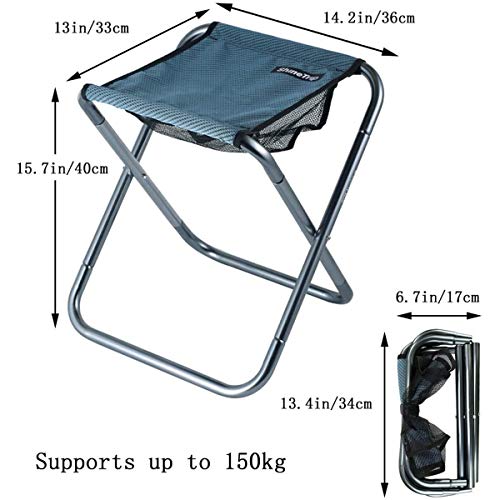 C Hello Cloud Taburete plegable para camping mini exterior plegable asiento portátil, ligero, pesca, viajes, senderismo, jardín, con bolsa de transporte, en 3 tamaños (grande)