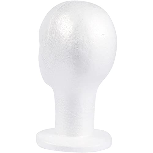 Cabezas de Espuma para Pelucas - Paquete de 2 - Soporte Maniquí para pelucas, Cara femenina, Blanca, 16,5 cm x 29,2 cm x 19,5 cm