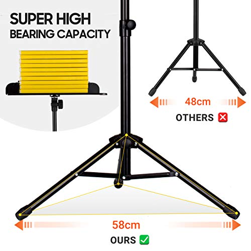 CAHAYA Atril Musica Extensible & Atril Sobremesa 2-EN-1 Ajustable de 80-145cm Soporte para Partituras Plegable