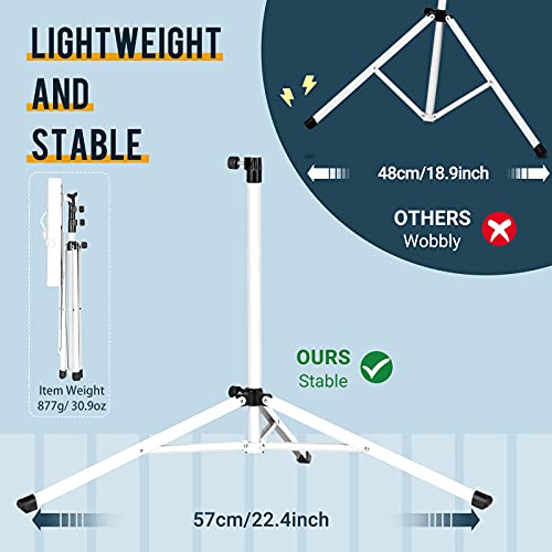 CAHAYA Soporte para Partituras Plegable & Atril de Escritorio para Libros 2-EN-1 Atril para Partituras con Altura Ajustable 70-138cm Incluye Bolsa de Transporte Color Blanco