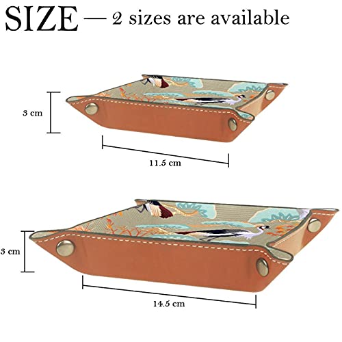 Caja de almacenamiento multiusos con bandeja valet de cuero Organizador de bandejas Se utiliza para almacenar pequeños accesorios.,grúa de pintura de arte