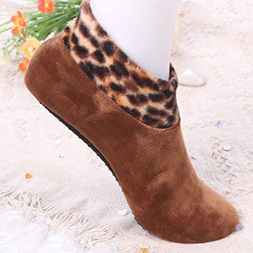 Calcetines térmicos antideslizantes para mujer, invierno caliente, cama de leopardo, casa, calcetines cálidos antideslizantes para el hogar, mujer o niña, Navidad, calcetines térmicos, c, Talla única