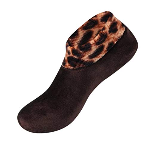 Calcetines térmicos antideslizantes para mujer, invierno caliente, cama de leopardo, casa, calcetines cálidos antideslizantes para el hogar, mujer o niña, Navidad, calcetines térmicos, c, Talla única