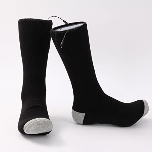 Calcetines Térmicos para Hombres Y Mujeres, con Pilas 4000 MAh Recargables Calentadores Eléctricos Calentadores Térmicos para Los Pies, Calcetines De Algodón Cálidos De Invierno para Esquiar, Montar