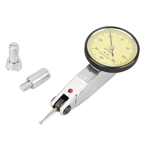 Calibrador de esfera de aluminio amarillo en el sentido de las agujas del reloj 0.01 mm Rieles de cola de milano de precisión Kit de indicador de prueba de dial 0-0.8 mm para proyectos