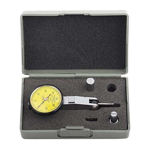 Calibrador de esfera de aluminio amarillo en el sentido de las agujas del reloj 0.01 mm Rieles de cola de milano de precisión Kit de indicador de prueba de dial 0-0.8 mm para proyectos