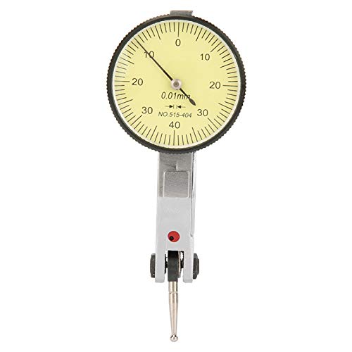 Calibrador de esfera de aluminio amarillo en el sentido de las agujas del reloj 0.01 mm Rieles de cola de milano de precisión Kit de indicador de prueba de dial 0-0.8 mm para proyectos