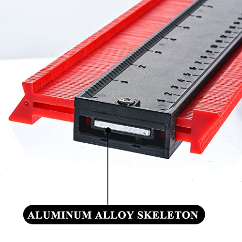 Calibre de contorno, 5/10/20 pulgadas indicador de contorno calibre de perfil de baldosas laminado baldosas borde formando madera medida regla de contorno de abdominales Herramienta de medición