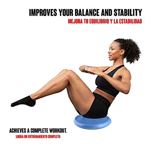 Calma Dragon Balance Cushion, cojín de Estabilidad física, Equilibrio, Amortiguador de Aire, Cojín de relajación y Estabilidad, Incluye Inflador, Disco Fitness (Azul)