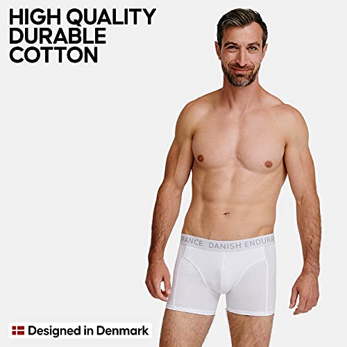 Calzoncillos Bóxers de Algodón para Hombre, Ropa Interior, Elásticos, Ultrasuaves, Pack de 6 (Blanco, M)