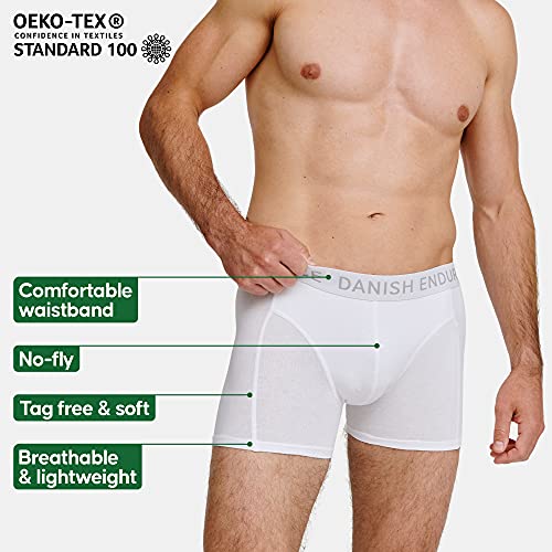 Calzoncillos Bóxers de Algodón para Hombre, Ropa Interior, Elásticos, Ultrasuaves, Pack de 6 (Blanco, M)