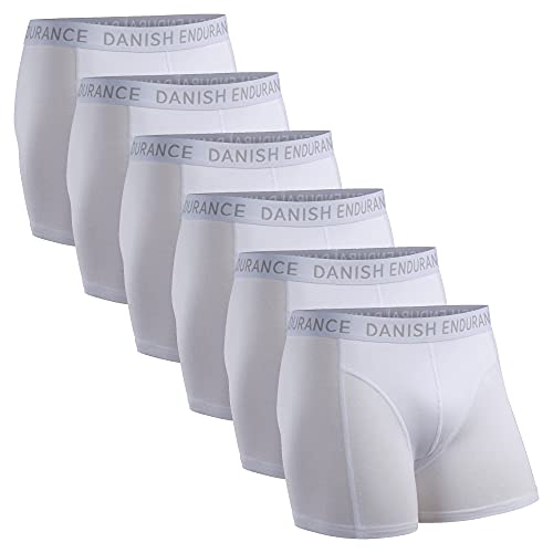 Calzoncillos Bóxers de Algodón para Hombre, Ropa Interior, Elásticos, Ultrasuaves, Pack de 6 (Blanco, M)