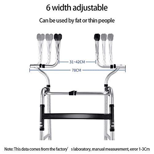 Caminantes para personas mayores Ayuda de movilidad de laminación plegable, postura vertical Rolling Walker, Rehabilitación Marco auxiliar auxiliar, Altura ajustable Wheeled Walker Rollator Walker, ay