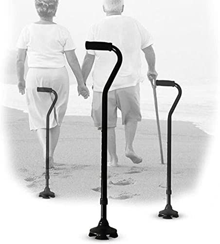 Caminantes para personas mayores Muletas de bastones muletas multifuncional Cuatro piernas trekking stick mango doblado siete caracteres muletas de aluminio 5 engranaje ajustable retráctil al aire lib