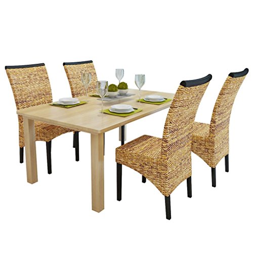 cangzhoushopping Sillas de Comedor 4 Unidades abacá marrón Mobiliario Sillas Sillas para salón Comedor y Cocina