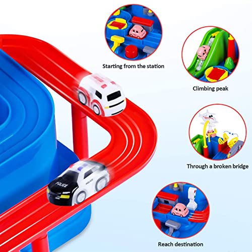 Car Adventure Toys, Pista de Aventuras, City Rescue, City Freewheeling Educativo Juguete vehículo Carril, Interior Juguete Interactivo for Niños De Carreras Entre Padres E Hijos for Niños Y Niñas