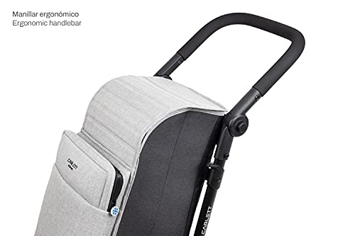 Carlett Carro de la Compra 4 Ruedas | Lett430 Urban Duo | Carrito Plegable con Gran Capacidad, 25kg, Bolsa Principal 36L, Térmica 7,5L y Bolsillo Posterior, Gris