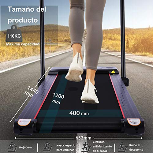 Caroma Cinta de Correr para Casa,Cinta de Andar Plegable Eléctrica, Mando a Distancia y Control Mediante Aplicación de 1500W a 12 km/h, con Bluetooth Altavoz, Ahorro de Espacio para Oficina/Casa