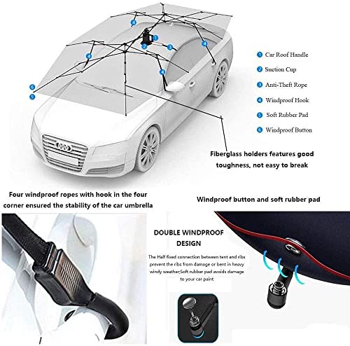 Carpa para automóvil Protección automática Automático Portátil Refugio para sombrilla Automático Completamente automático, Carpa automóvil con Control Remoto Verano Impermeable para automóvil