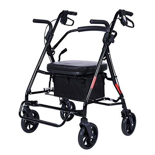 Carro Rodante Ligero Andador Rollator De Acero Plegable 3 Velocidades Ajustables con Asiento Y Ruedas, para Personas Mayores Y Adultos