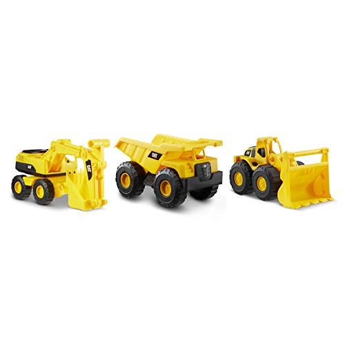 Caterpillar Mini Crew 3 Pack-Dump Truck, Wheel Loader, & Excavator Camiones Miniatura, Color Amarillo (Funrise International 82284)