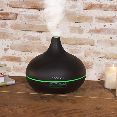 Cecotec Humidificador Ultrasónico y Difusor de Aromas con Temporizador Pure Aroma 300 Yin. 10 W, 300 ml, Temporizador hasta 6 Horas, 7 Colores LED, Función Aromaterapia, Ultrasilencioso